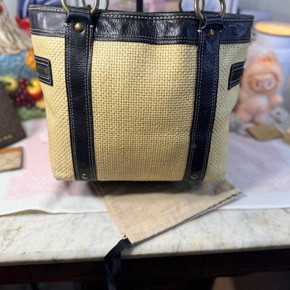 Coach Vintage Legacy Natural Woven Straw Handbag - Picture 2 of 10